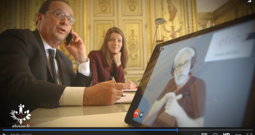 F. Hollande Expérimente L'application Téléphonique ELIOZ