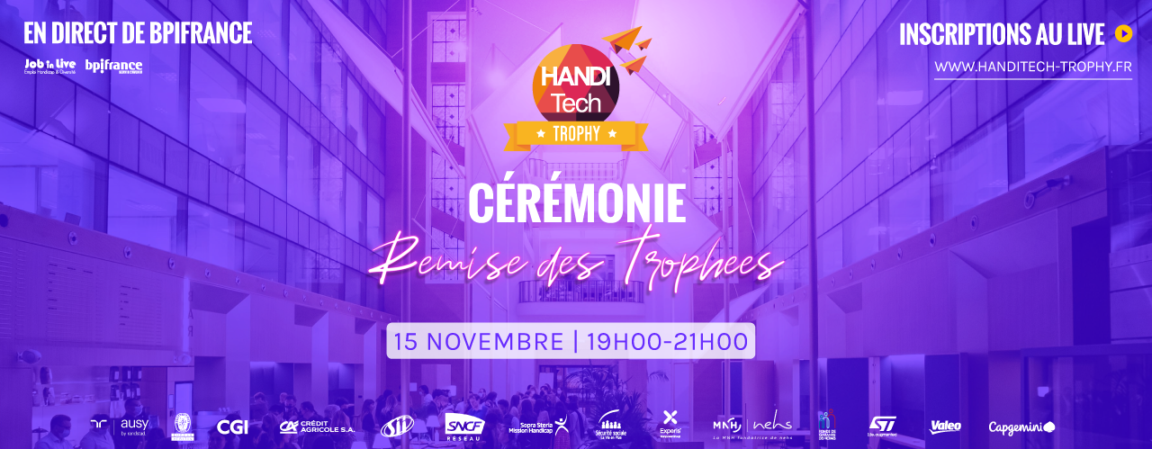 Visuel cérémonie remise des trophées - Handitech Trophy 2021