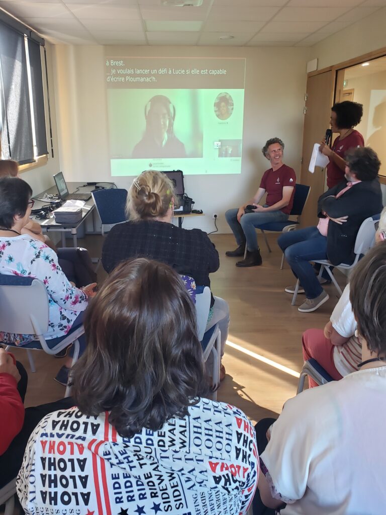 Les animateurs et participants de l'atelier "sous-titrage et Diluz".