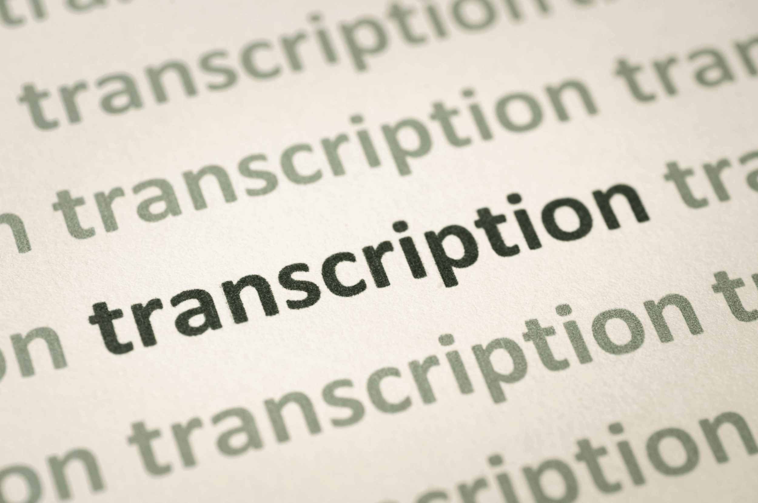 Illustration du mot transcription écrit plusieurs fois